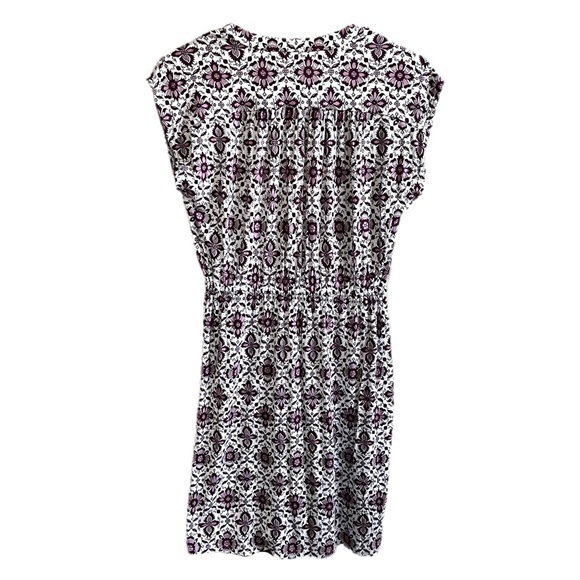 Loft Purple and White Floral Tie Waist Dress Size XS - Picture 2 of 9